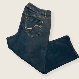 Lane Bryant Genius Fit Jeans Crop Plus Size 18 Dark Blue Stretch Classic